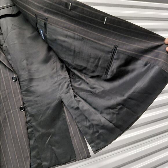 Canali Mens Sport Coat EU50 40R Wool Charcoal Gray Pinstripe Blazer Jacket Italy - Picture 7 of 11